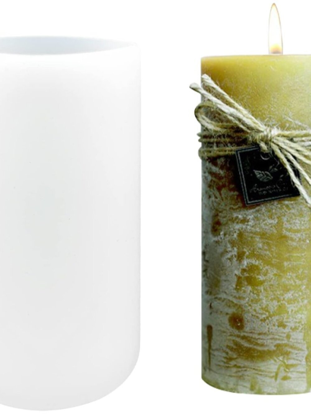 Cylinder Silicone Candle Molds for Candle Making, Pillar Resin Casting Moulds fo